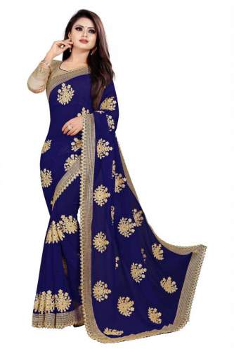 Get Embroidered Georgette Saree By Aika Brand by AIKA