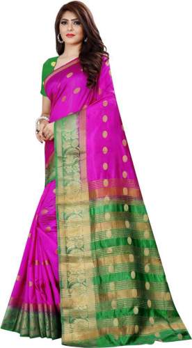 Get Banarasi Cotton Silk Saree By Hera Designs