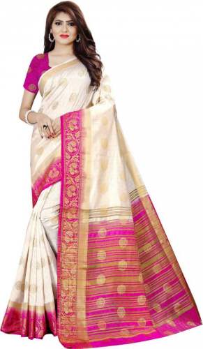 Get Fancy Cotton Silk Saree By Hera Designs by Hera Designs