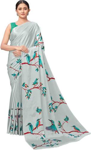 Buy Digital Print Satin Saree By SUTRAM Brand by Sutram