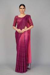 Get Fancy Magenta Printed Saree By SUTRAM Brand