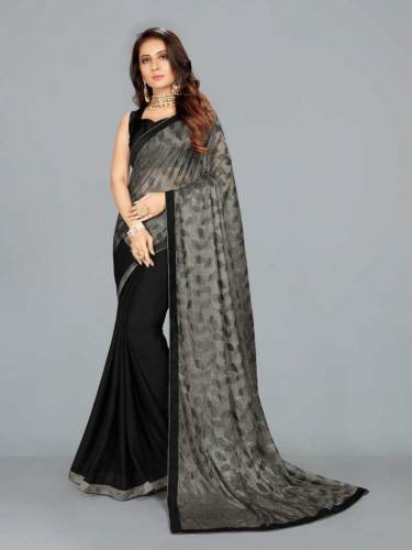 Get Printed Lycra Saree By SUTRAM Brand by Sutram