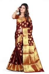 Buy SILK ZONE Woven Banarasi Art Silk Saree
