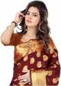 Buy SILK ZONE Woven Banarasi Art Silk Saree thumb 3