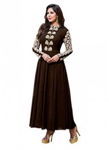 Get Kanchipuram Georgette Brown Kurti At Retail by Shree Sanskruti