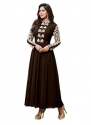 Get Kanchipuram Georgette Brown Kurti At Retail