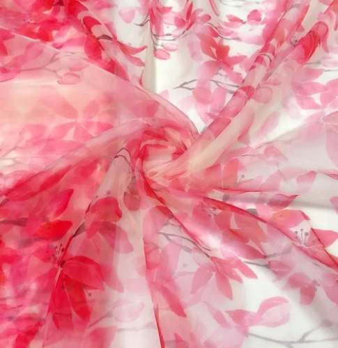 Beautiful Printed Organza Fabric  by Banarasi Silk