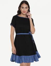 Buy A-Line Black Dress By Black Orange
