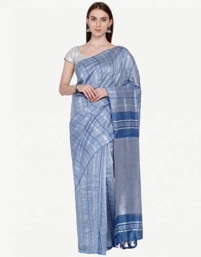 Buy Fancy Blue Art Silk Saree By Black Orange by Black Orange