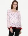 Buy Floral Printed White Top By Black Orange