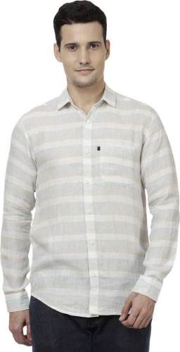 Get Men Fit Striped Casual Shirt By Black Orange