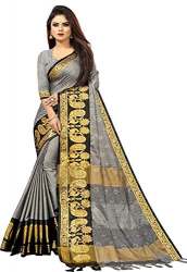 Buy Banarasi Cotton Silk Saree By Velmita Brand