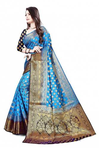 Get Women Banarasi Jacquard Saree By Velmita Brand by Velmita