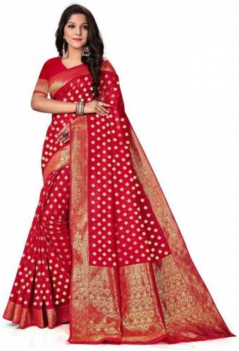 Get Banarasi Silk Blend Saree By Mehrang Brand