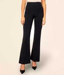 Get Black Cotton Blend Trousers For Ladies