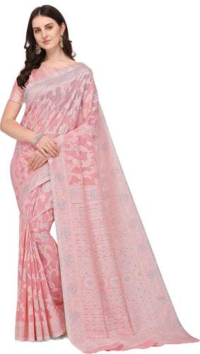 Get Mehrang Brand Chikankari Silk Blend Saree by Mehrang