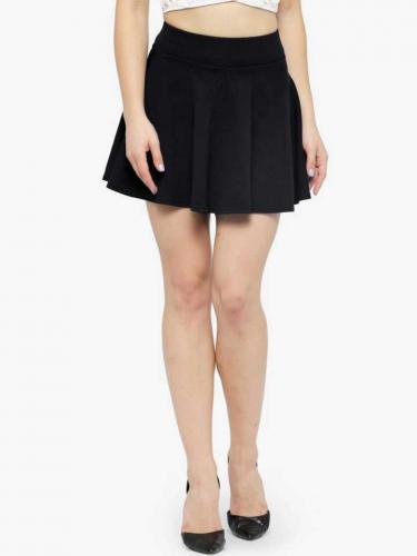 Get Solid Flared Black Skirt By Mehrang Brand by Mehrang