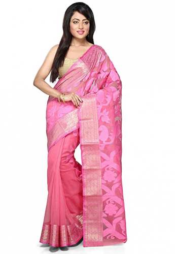 Buy Cotton Dhakai Jamdani Saree By Bengal Handloom by Bengal Handlooms