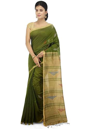 Get Silk Cotton Blend Saree By BENGAL HANDLOOM by Bengal Handlooms