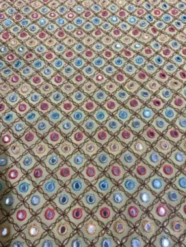 Embroidery Multi Color Mirror Work Fabric