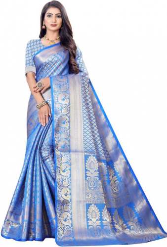 Get Banarasi Jacquard Saree By PEACOCK FASHION by Peacock Fashion