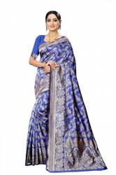 Get Blue Banarasi Art Silk Saree By neeah Brand