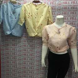 Printed Imported Western Crop Top 