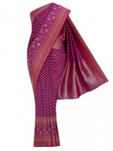 Ladies Banarasi Silk Saree With Blouse Piece  by Mahi Showroom