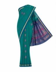 Nalli Green Silk Cotton Saree 