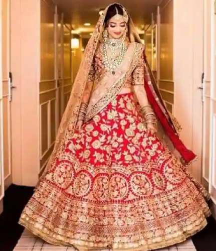 Red Wedding Lehenga by Samra Saree Mall