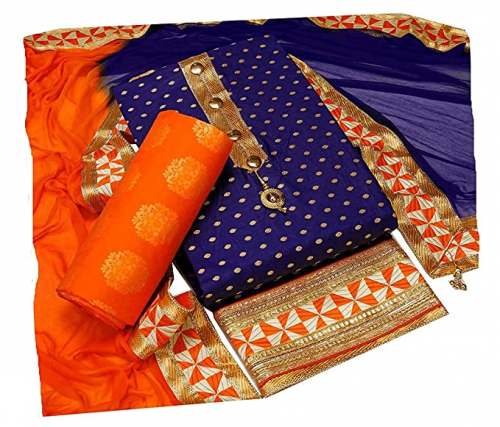 Designer Gold Zari Work Banarasi Dupatta by Mangalam Textiles