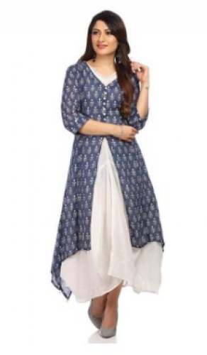 Double layered Cotton Front Slit Kurti 