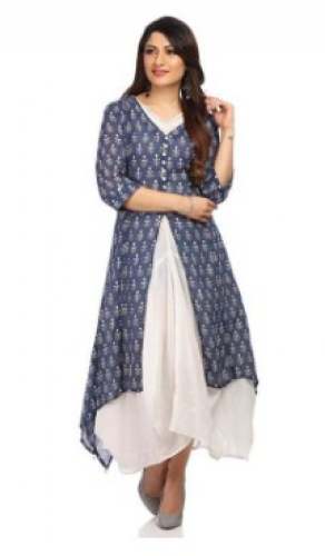 Double layered Cotton Front Slit Kurti  by Raja Fashion