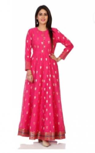 Party wear Pink Anarkali Ladies Kurti Gown  by Raja Fashion