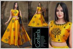Functional wear Yellow Silk Lehenga Choli 