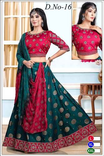 Party wear Green and Pink Lehenga 