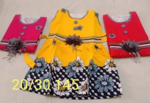 Kids Girls Printed Sleeveless Frocks by Sarita Garments