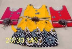 Kids Girls Printed Sleeveless Frocks