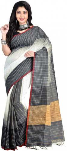 Get Checks Handloom Cotton Saree By Avik Creations by Avik Creations