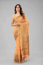 Buy GLAMIFY Chanderi Cotton Linen Saree For Women