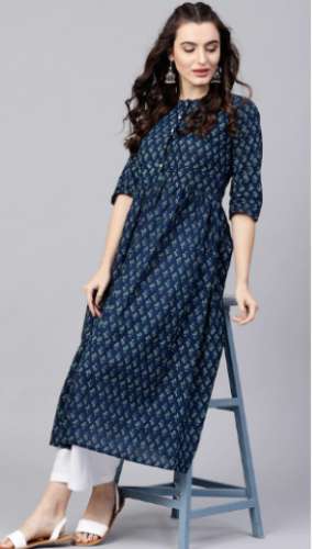 Womens  Hand Blocked Printed Kurti Palazzo  by Hind Textiles