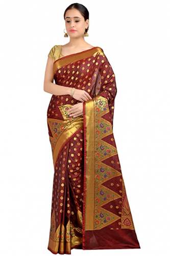 Buy Katan Silk Saree By Chandrakala Brand by Chandrakala silk