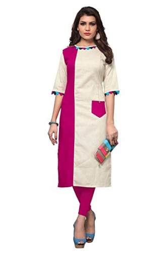 Double Color Straight Ladies Kurti  by Maya Bhai Garments