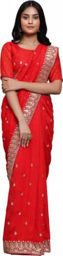 Buy Red Vichitra Saree By RANGRASIYA CORPORATION by Rangrasiya Corporation