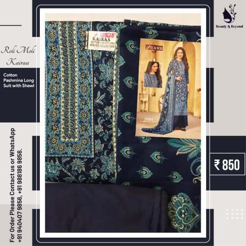 Roli Moli Kaira Pashmina Cotton Suit Material by Beauty and Beyond