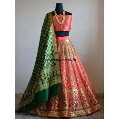 Banarasi Handwoven Art Silk Unstitched Lehenga by Shree Creation