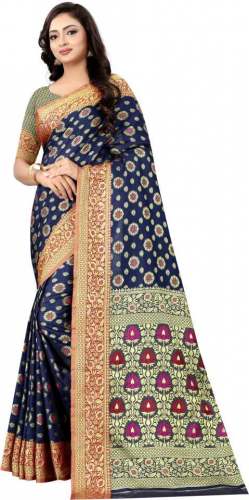 Buy Banarasi Cotton Silk Saree By MANJULA SAREE by Manjula Saree