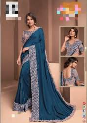 Elegant Green Lace Border saree