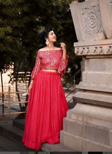 Trendy Crop Top Lehenga By Dulha Dulhan Exclusive