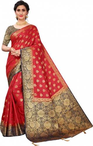 Buy Kanjivaram Art Silk Saree By RHEY Brand by Rhey